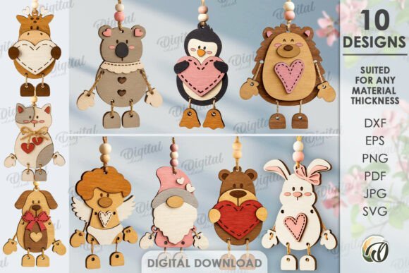 Valentines Day Characters Tags Bundle 138188648 (3) Creativo Digital